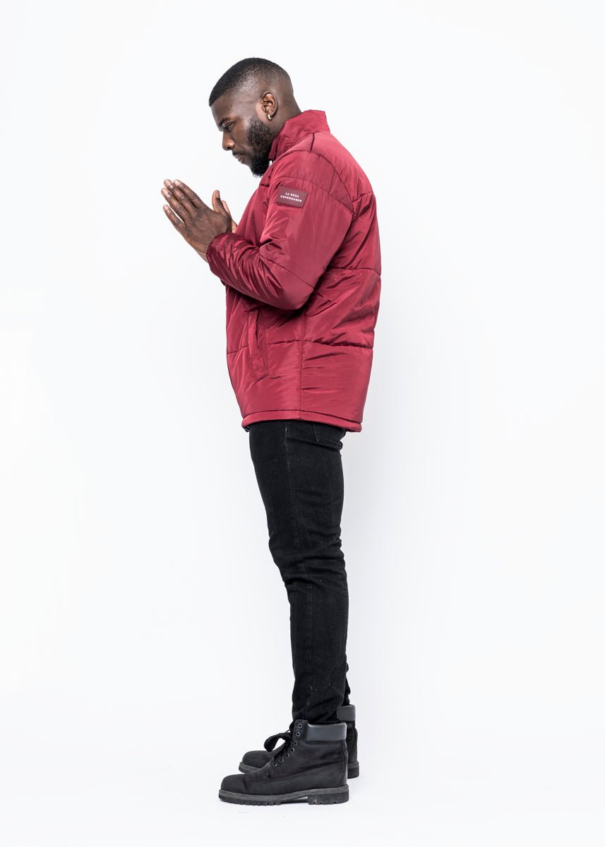 ROSE PUFFER JACKET - BURGUNDY - LA ROSA