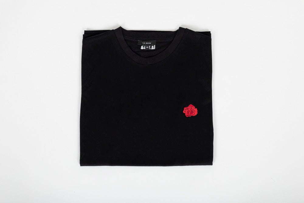 TEE 'CLASSIC ROSE' - BLACK - LA ROSA