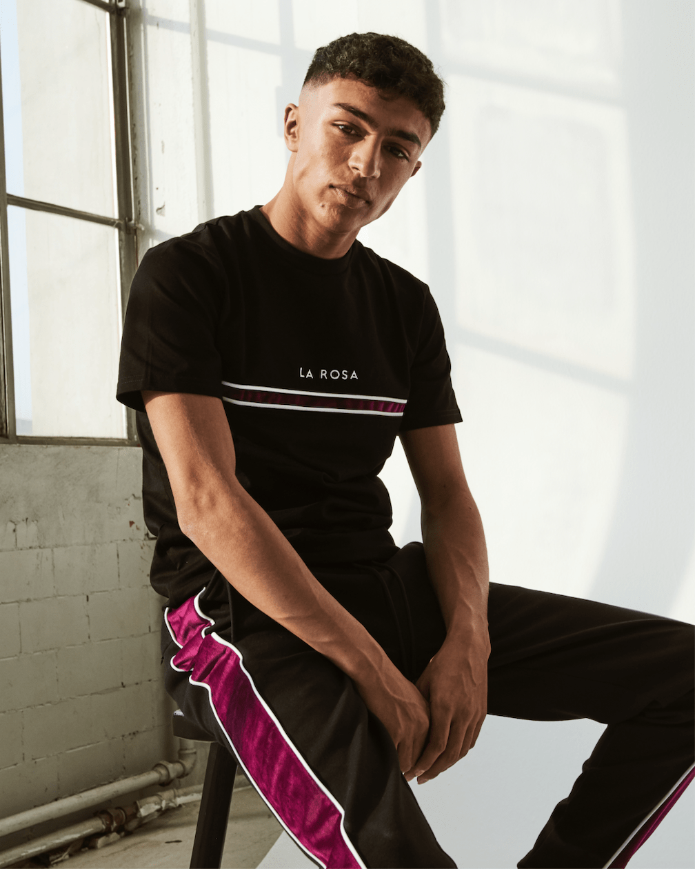 TEE 'TRICOLOUR' - BLACK - LA ROSA