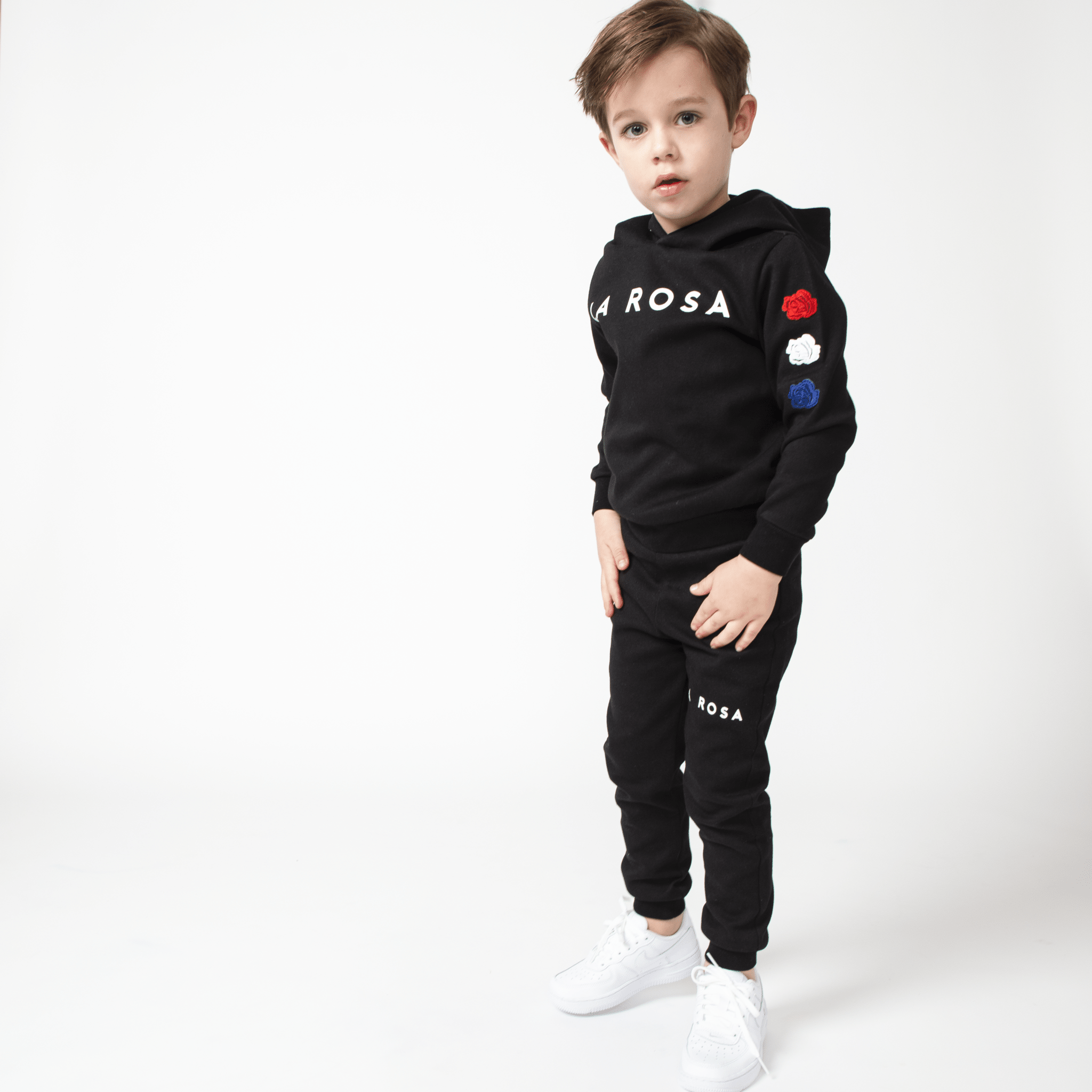 TRACKSUIT 'KIDS TRIPLE ROSE LOGO SUIT' - BLACK - LA ROSA