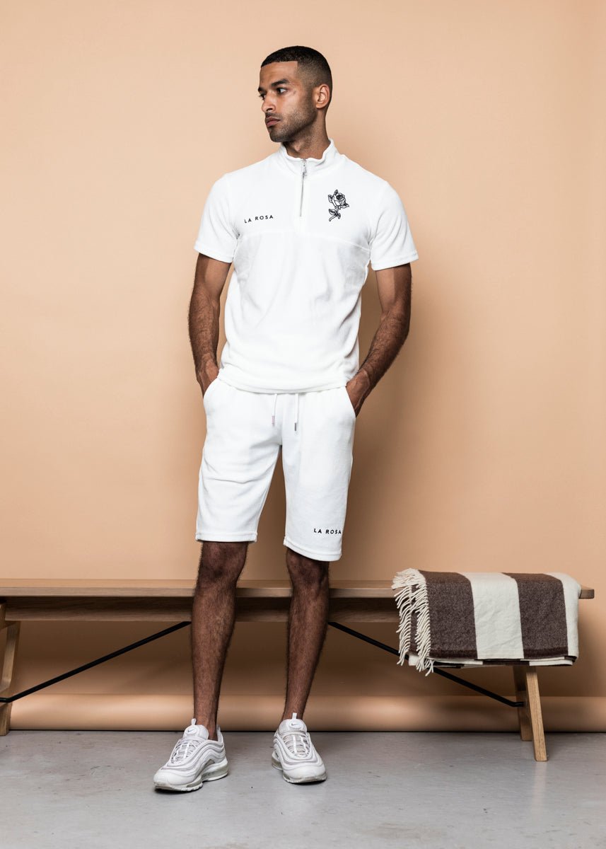 TRACKSUIT 'VELVET BIG ROSE SUMMER SUIT' - WHITE - LA ROSA