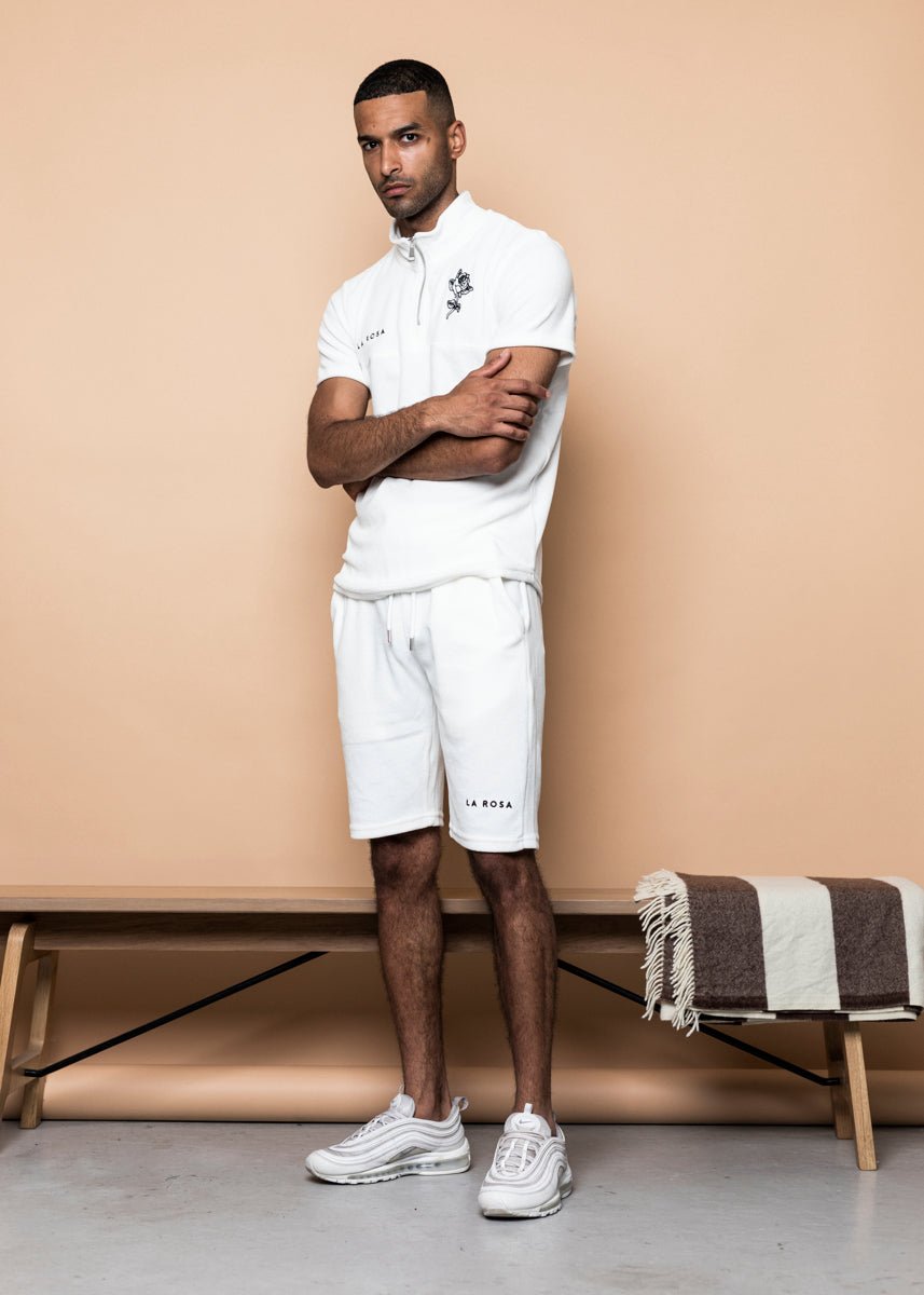 TRACKSUIT 'VELVET BIG ROSE SUMMER SUIT' - WHITE - LA ROSA