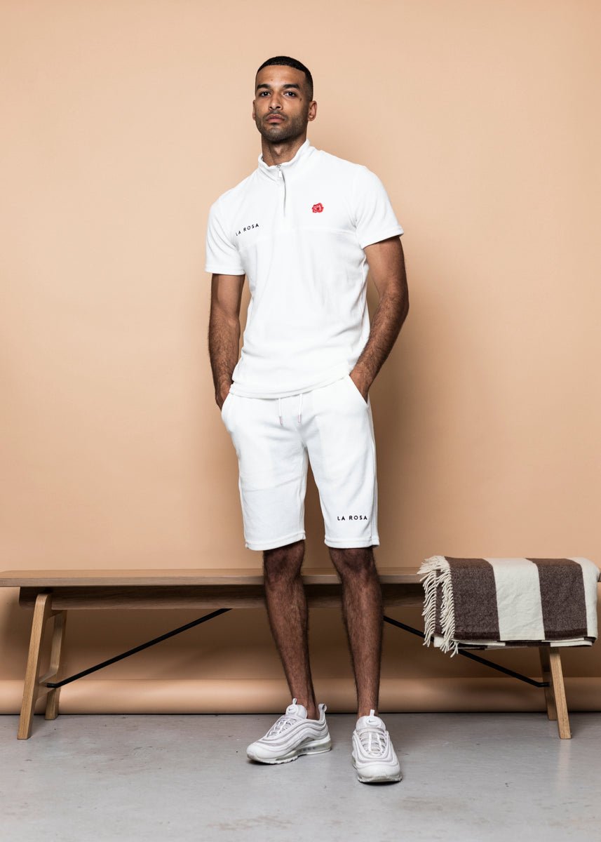 TRACKSUIT 'VELVET RED ROSE SUMMER SUIT' - WHITE - LA ROSA
