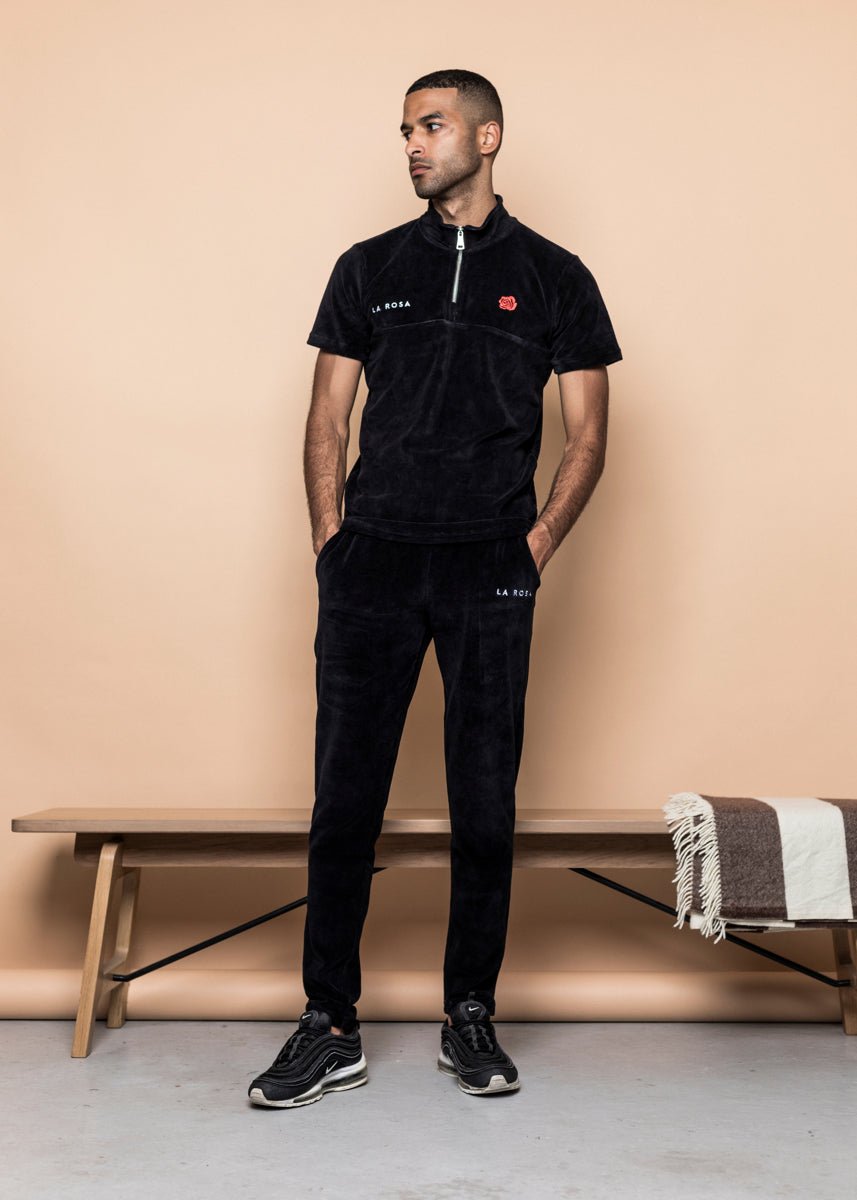 TRACKSUIT 'VELVET RED ROSE TRACKSUIT' - BLACK - LA ROSA