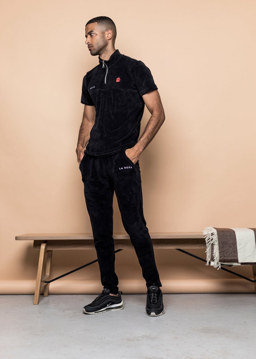 TRACKSUIT 'VELVET RED ROSE TRACKSUIT' - BLACK - LA ROSA